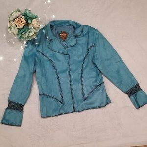 Beverly Hills Leather Club Turquoise Jacket